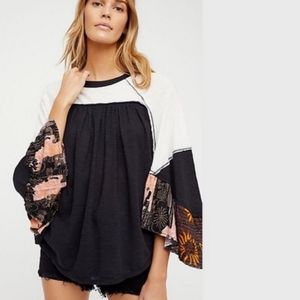 Free People Friday Fever Mixed Media Top M